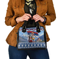 Serbia Christmas Wolf Shoulder Handbag Vuk Serbian Mascot - Wonder Print Shop