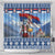 Serbia Christmas Wolf Shower Curtain Vuk Serbian Mascot - Wonder Print Shop