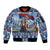 Serbia Christmas Wolf Sleeve Zip Bomber Jacket Vuk Serbian Mascot - Wonder Print Shop