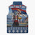 Serbia Christmas Wolf Sleeveless Puffer Jacket Vuk Serbian Mascot - Wonder Print Shop