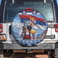 Serbia Christmas Wolf Spare Tire Cover Vuk Serbian Mascot - Wonder Print Shop
