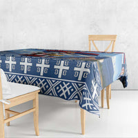 Serbia Christmas Wolf Tablecloth Vuk Serbian Mascot - Wonder Print Shop