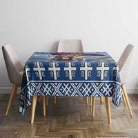 Serbia Christmas Wolf Tablecloth Vuk Serbian Mascot - Wonder Print Shop
