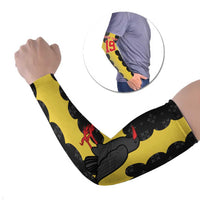 Custom Flintshire Wales Arm Sleeves Coat Of Arms with Heraldic Flag - Wonder Print Shop