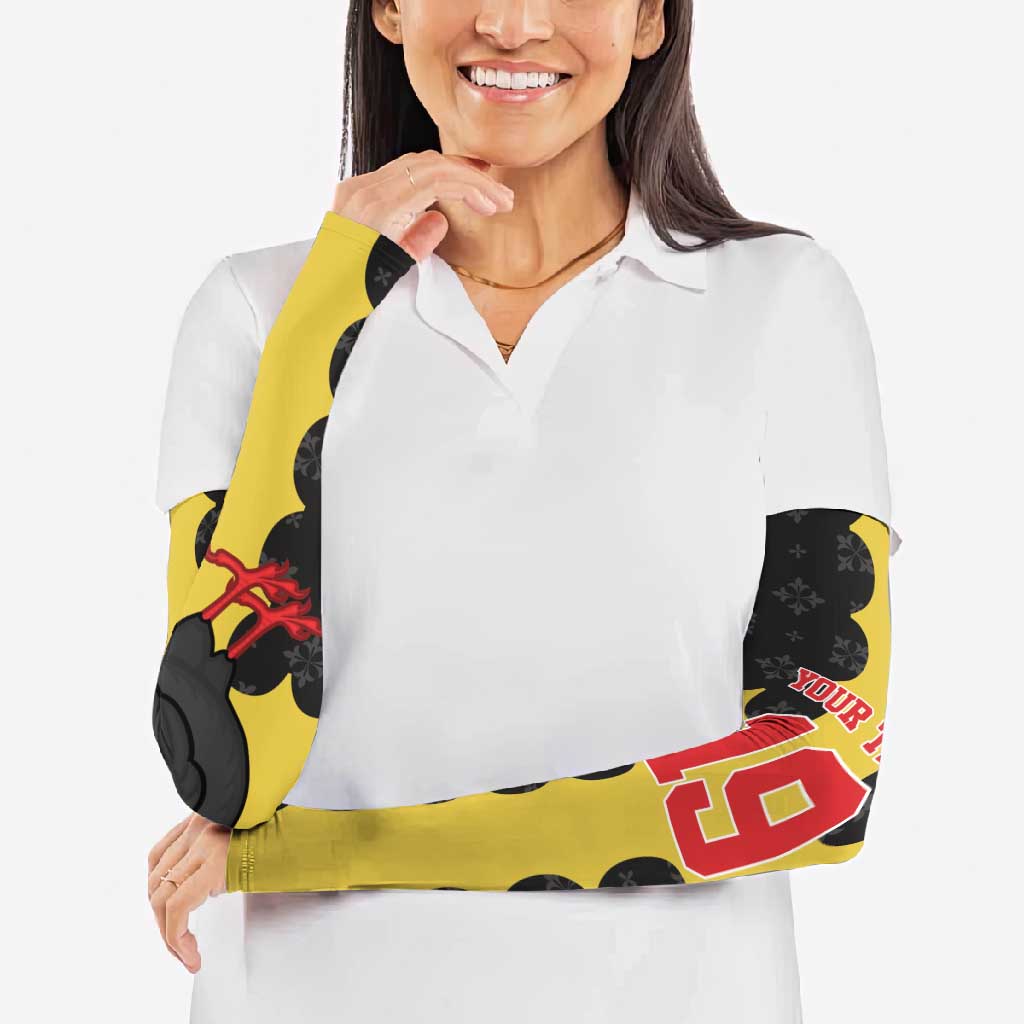 Custom Flintshire Wales Arm Sleeves Coat Of Arms with Heraldic Flag - Wonder Print Shop