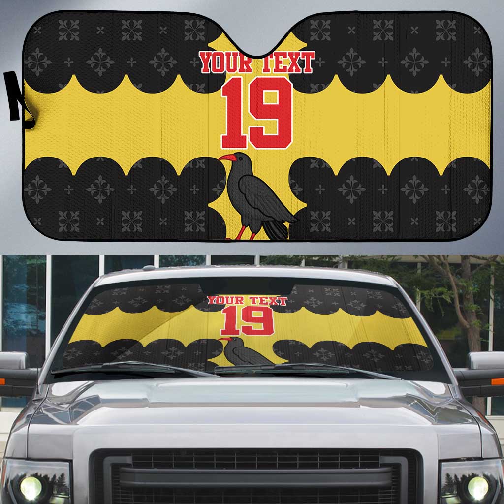 Custom Flintshire Wales Auto Sun Shade Coat Of Arms with Heraldic Flag - Wonder Print Shop