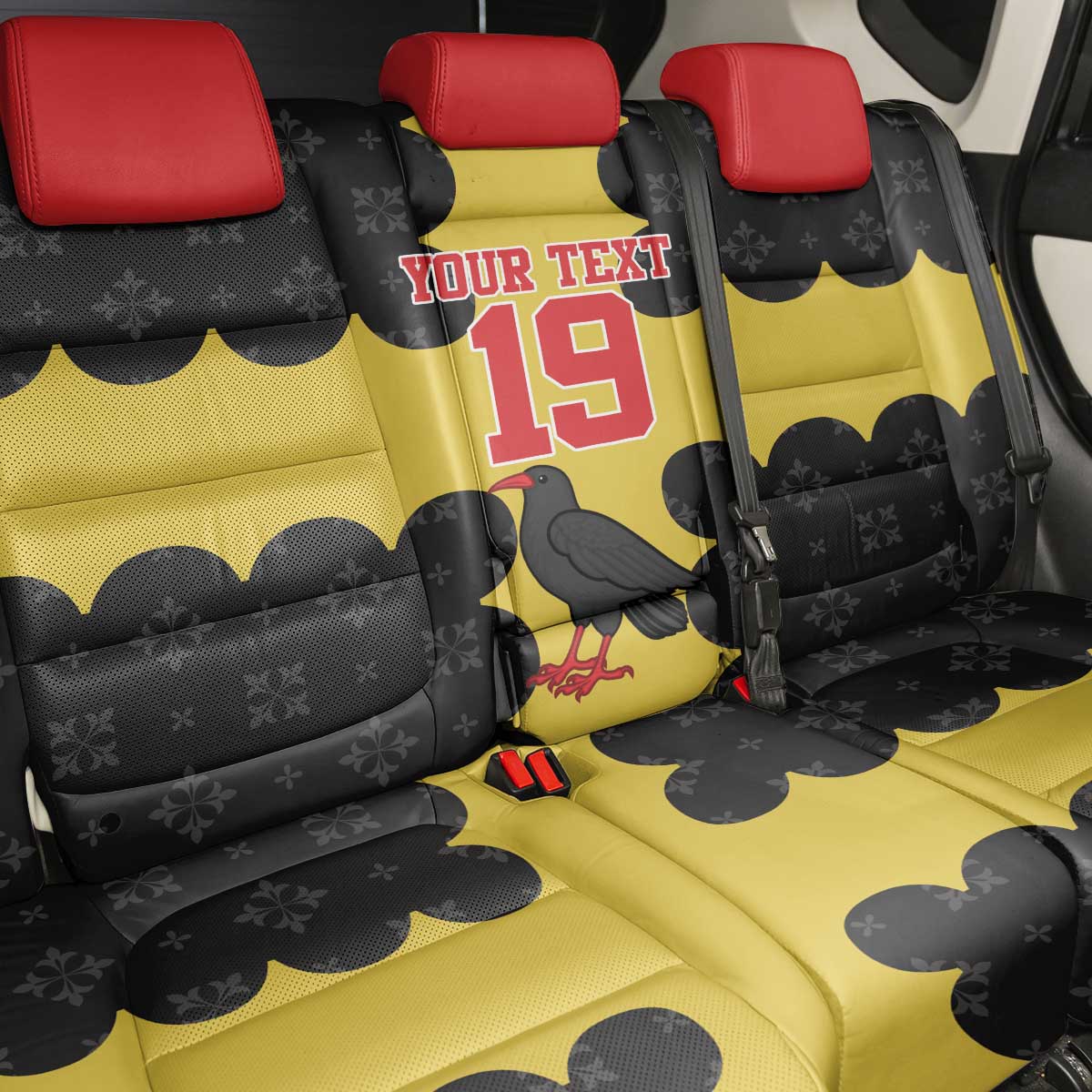 Custom Flintshire Wales Back Car Seat Cover Coat Of Arms with Heraldic Flag - Wonder Print Shop