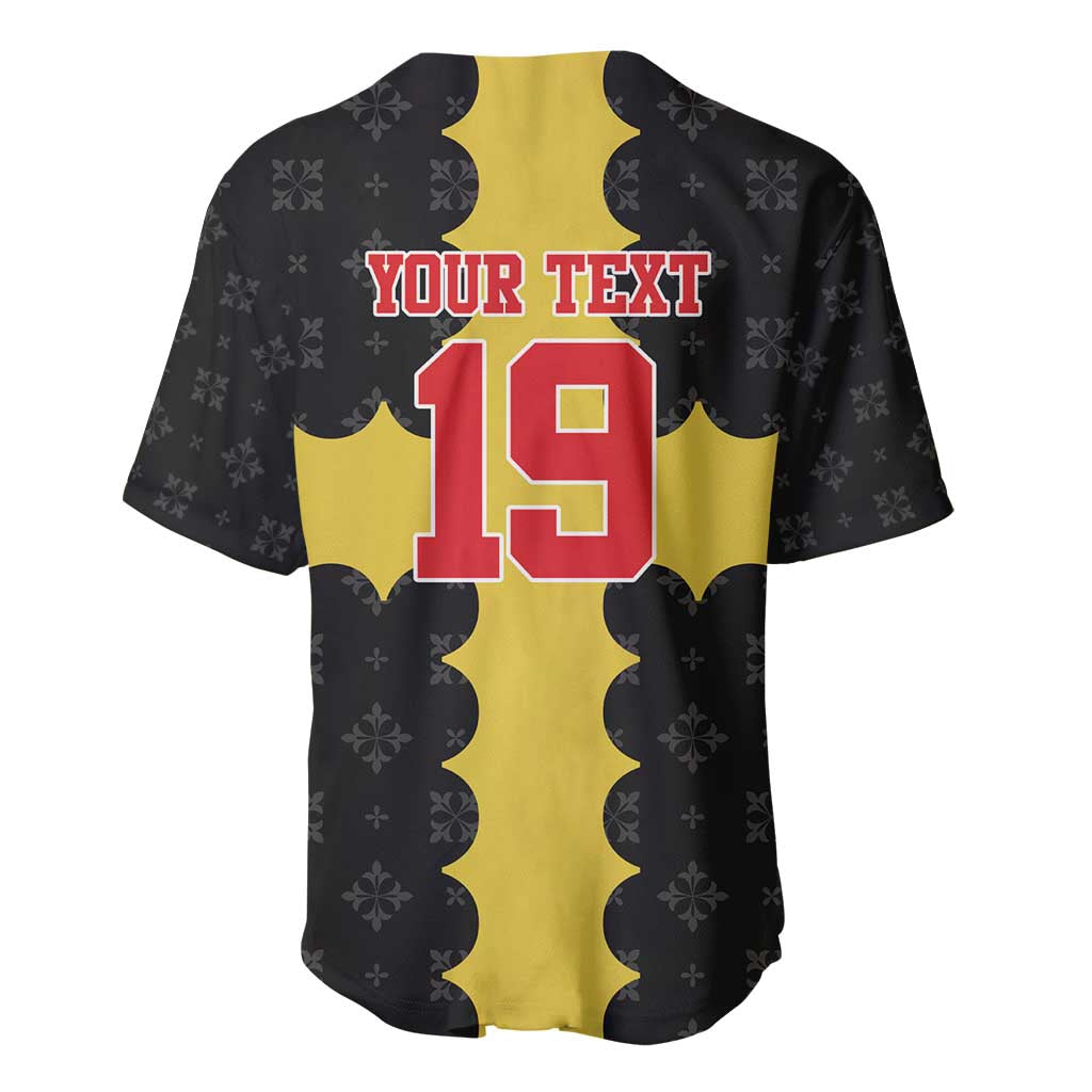 Custom Flintshire Wales Baseball Jersey Coat Of Arms with Heraldic Flag - Wonder Print Shop