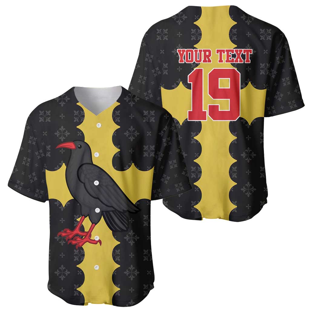 Custom Flintshire Wales Baseball Jersey Coat Of Arms with Heraldic Flag - Wonder Print Shop