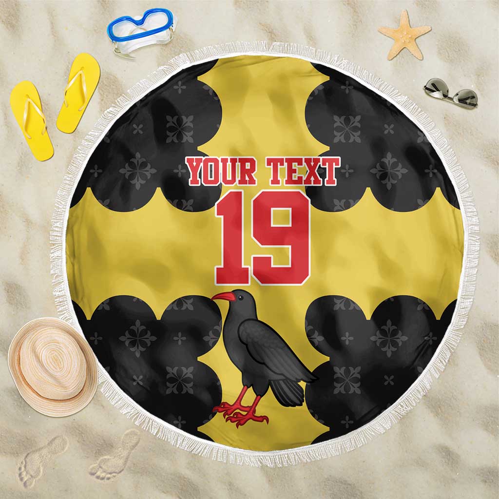 Custom Flintshire Wales Beach Blanket Coat Of Arms with Heraldic Flag - Wonder Print Shop