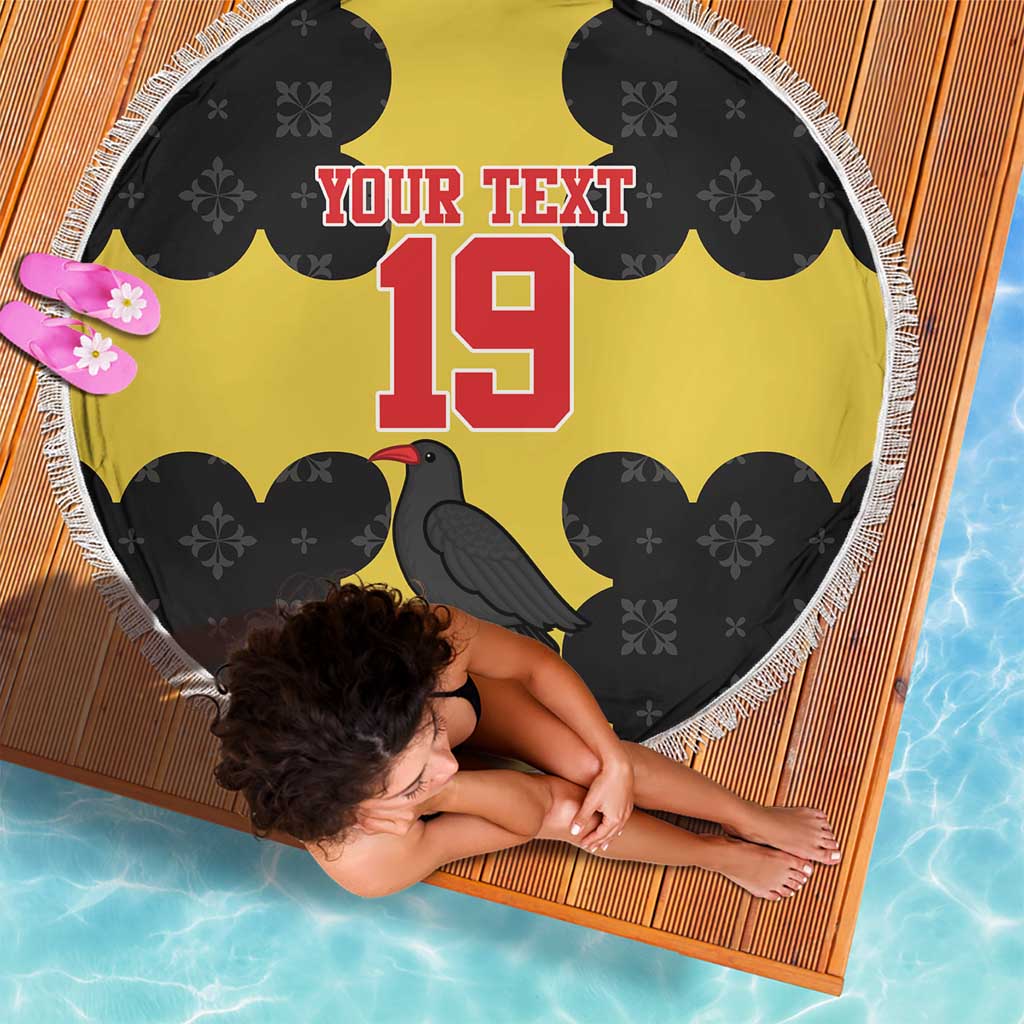 Custom Flintshire Wales Beach Blanket Coat Of Arms with Heraldic Flag - Wonder Print Shop