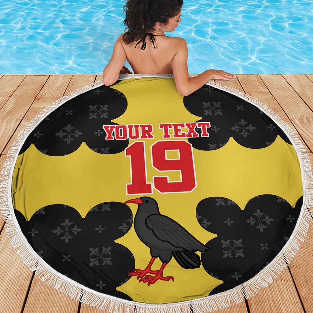 Custom Flintshire Wales Beach Blanket Coat Of Arms with Heraldic Flag - Wonder Print Shop