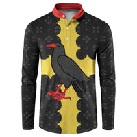 Custom Flintshire Wales Button Sweatshirt Coat Of Arms with Heraldic Flag - Wonder Print Shop