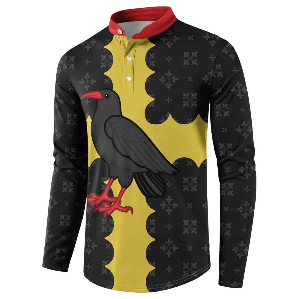 Custom Flintshire Wales Button Sweatshirt Coat Of Arms with Heraldic Flag - Wonder Print Shop