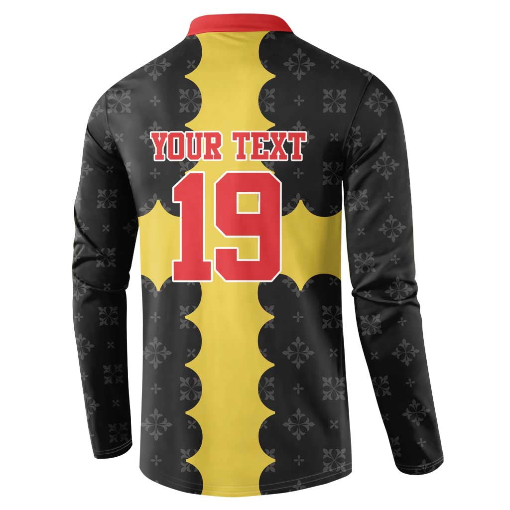 Custom Flintshire Wales Button Sweatshirt Coat Of Arms with Heraldic Flag - Wonder Print Shop