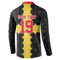 Custom Flintshire Wales Button Sweatshirt Coat Of Arms with Heraldic Flag - Wonder Print Shop