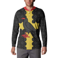 Custom Flintshire Wales Button Sweatshirt Coat Of Arms with Heraldic Flag - Wonder Print Shop