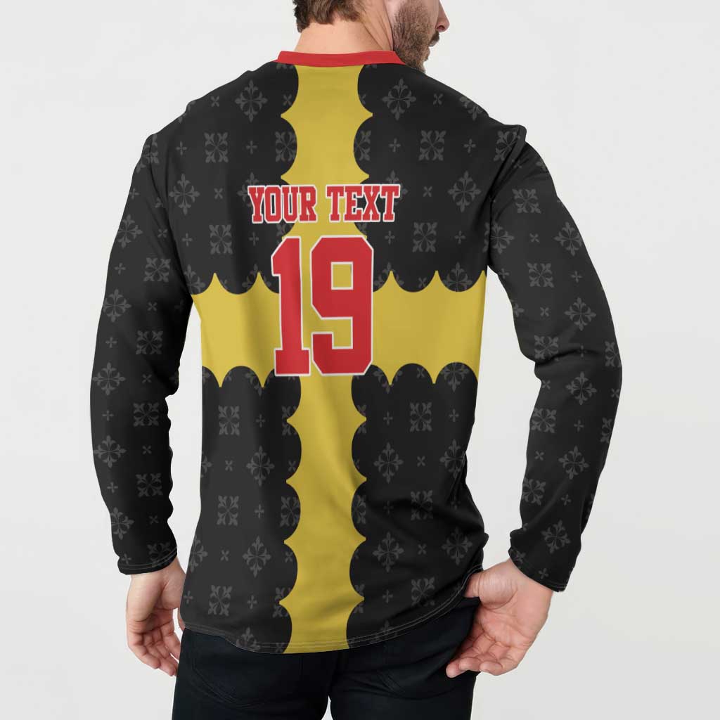 Custom Flintshire Wales Button Sweatshirt Coat Of Arms with Heraldic Flag - Wonder Print Shop