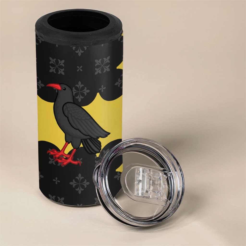 Custom Flintshire Wales 4 in 1 Can Cooler Tumbler Coat Of Arms with Heraldic Flag - Wonder Print Shop