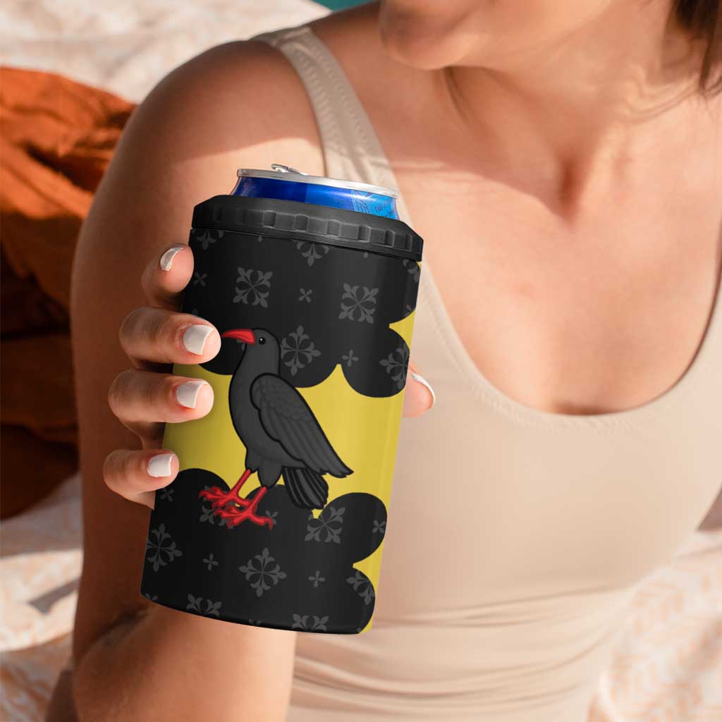 Custom Flintshire Wales 4 in 1 Can Cooler Tumbler Coat Of Arms with Heraldic Flag - Wonder Print Shop