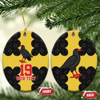 Custom Flintshire Wales Ceramic Ornament Coat Of Arms with Heraldic Flag - Wonder Print Shop