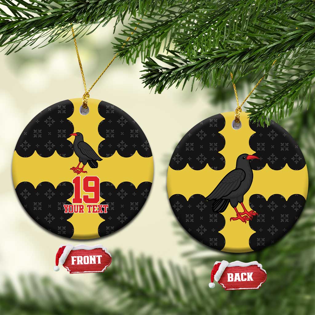 Custom Flintshire Wales Ceramic Ornament Coat Of Arms with Heraldic Flag - Wonder Print Shop