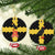 Custom Flintshire Wales Ceramic Ornament Coat Of Arms with Heraldic Flag - Wonder Print Shop