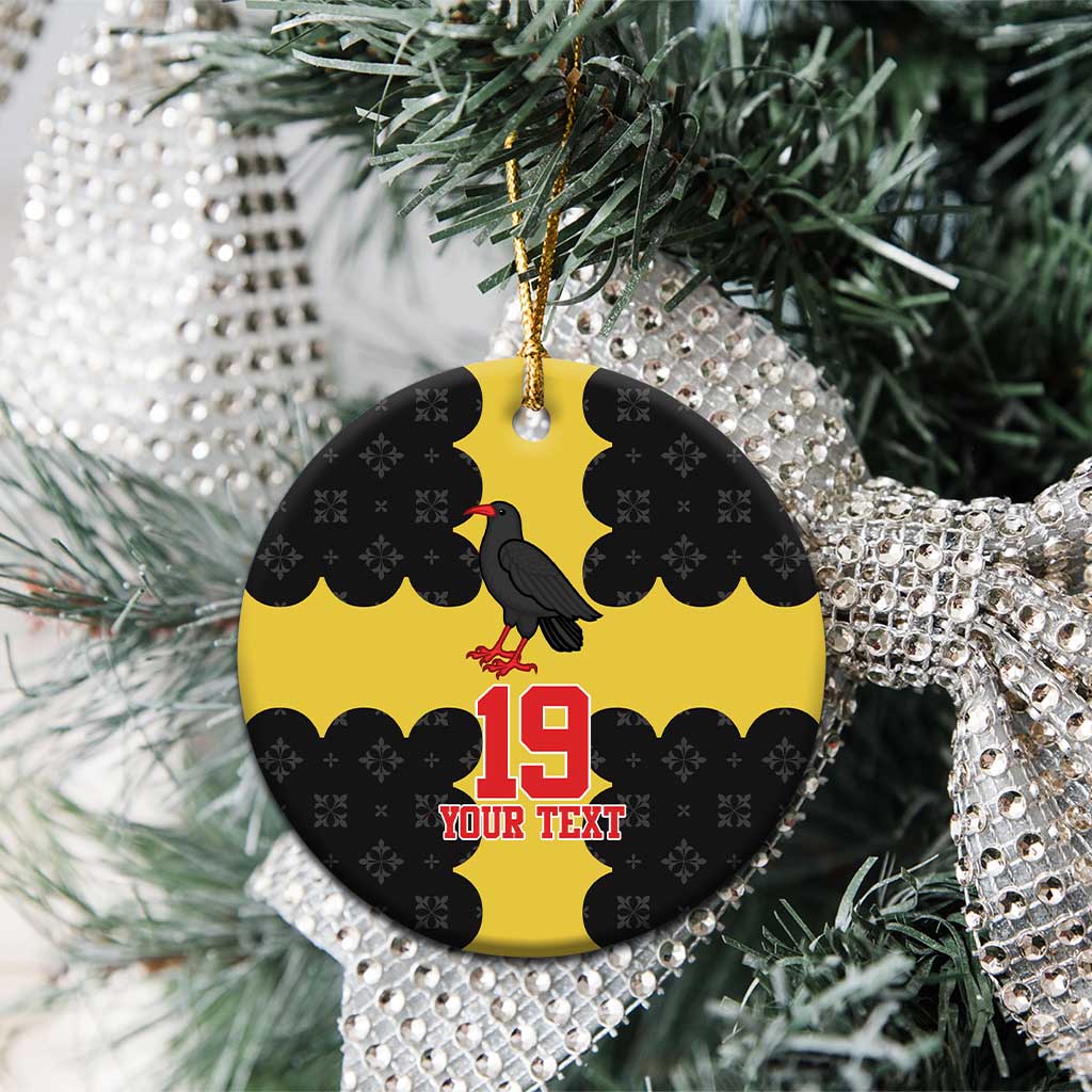 Custom Flintshire Wales Ceramic Ornament Coat Of Arms with Heraldic Flag - Wonder Print Shop