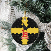 Custom Flintshire Wales Ceramic Ornament Coat Of Arms with Heraldic Flag - Wonder Print Shop