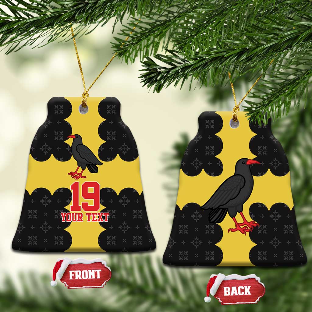 Custom Flintshire Wales Ceramic Ornament Coat Of Arms with Heraldic Flag - Wonder Print Shop