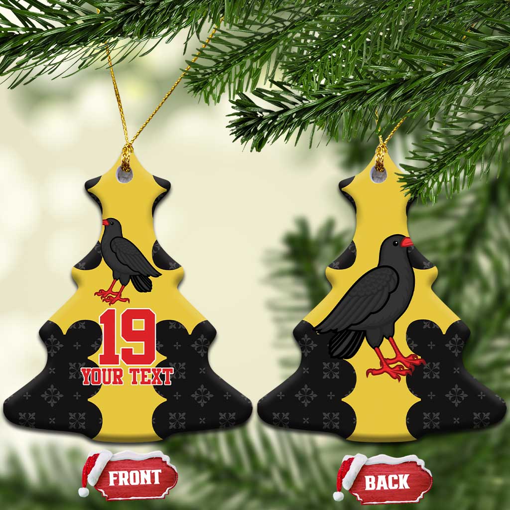 Custom Flintshire Wales Ceramic Ornament Coat Of Arms with Heraldic Flag - Wonder Print Shop