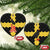 Custom Flintshire Wales Ceramic Ornament Coat Of Arms with Heraldic Flag - Wonder Print Shop