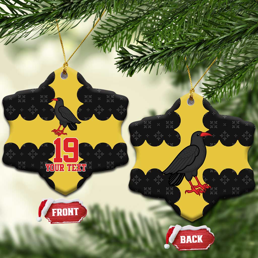 Custom Flintshire Wales Ceramic Ornament Coat Of Arms with Heraldic Flag - Wonder Print Shop