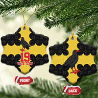 Custom Flintshire Wales Ceramic Ornament Coat Of Arms with Heraldic Flag - Wonder Print Shop