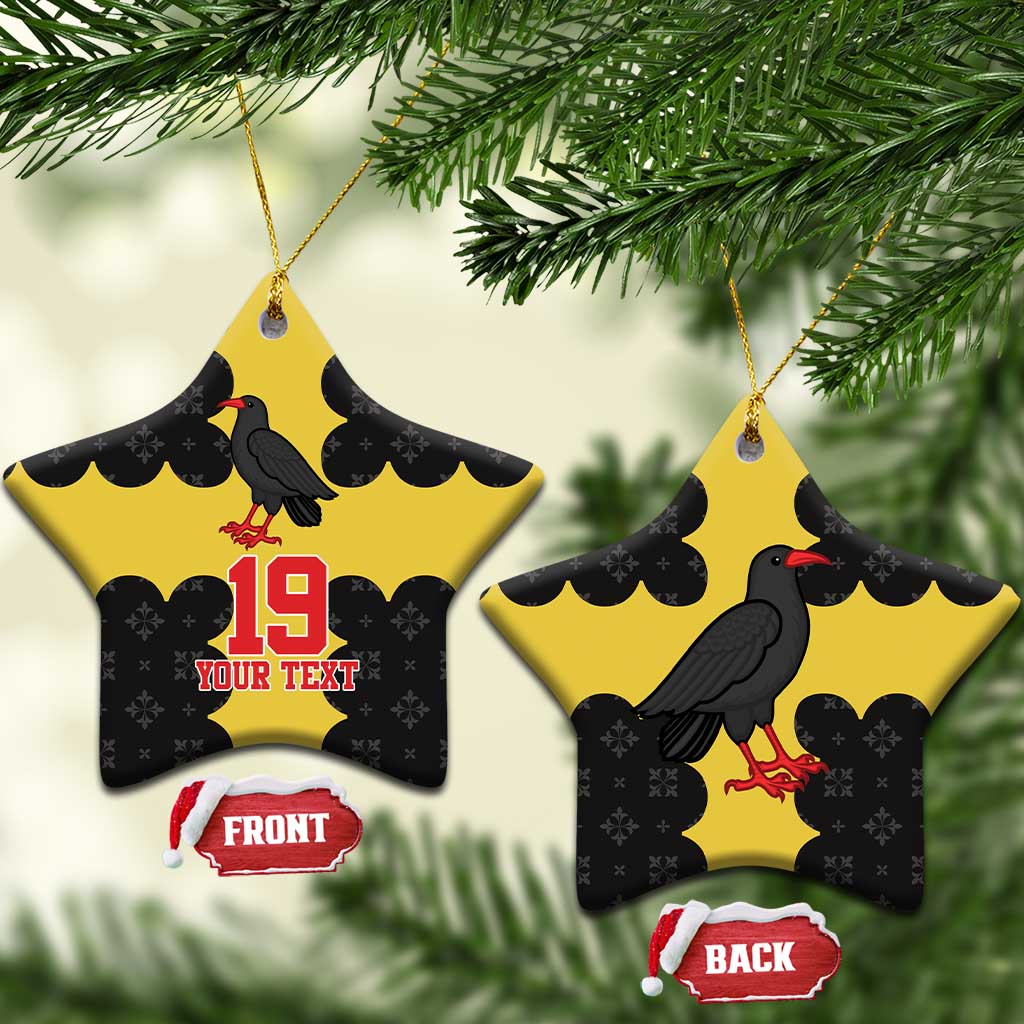 Custom Flintshire Wales Ceramic Ornament Coat Of Arms with Heraldic Flag - Wonder Print Shop