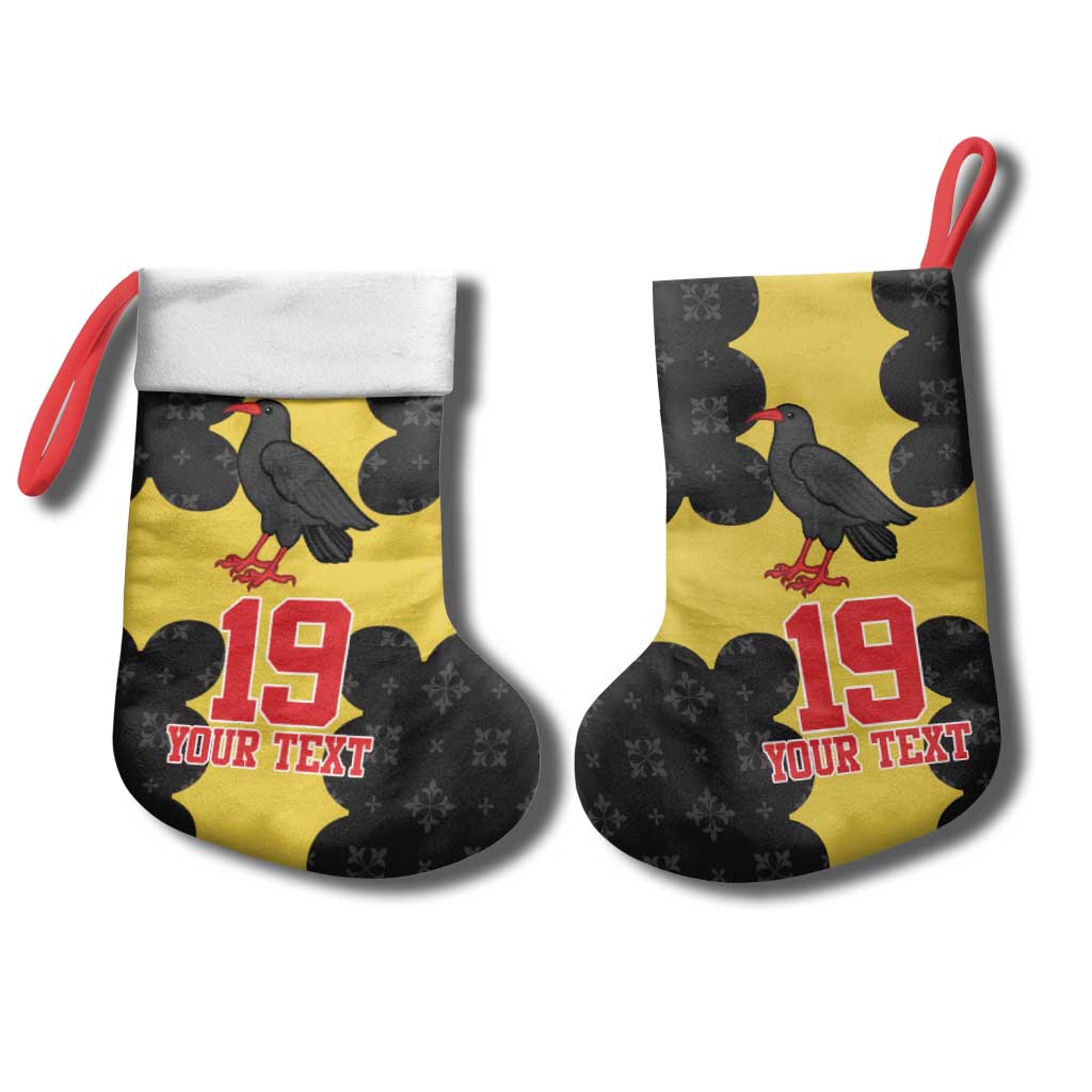 Custom Flintshire Wales Christmas Stocking Coat Of Arms with Heraldic Flag - Wonder Print Shop