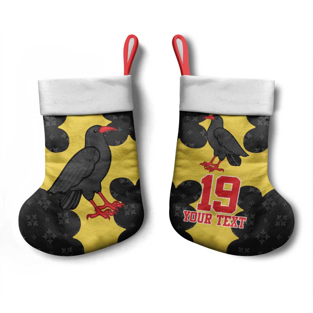 Custom Flintshire Wales Christmas Stocking Coat Of Arms with Heraldic Flag - Wonder Print Shop