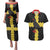 Custom Flintshire Wales Couples Matching Puletasi and Hawaiian Shirt Coat Of Arms with Heraldic Flag - Wonder Print Shop