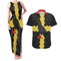 Custom Flintshire Wales Couples Matching Tank Maxi Dress and Hawaiian Shirt Coat Of Arms with Heraldic Flag - Wonder Print Shop