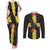 Custom Flintshire Wales Couples Matching Tank Maxi Dress and Long Sleeve Button Shirt Coat Of Arms with Heraldic Flag - Wonder Print Shop