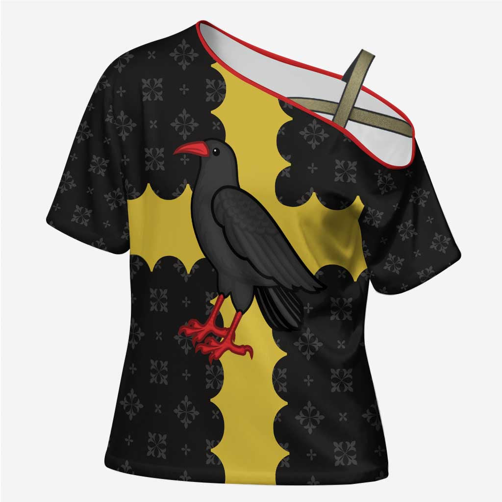 Custom Flintshire Wales Cross Shoulder Shirt Coat Of Arms with Heraldic Flag - Wonder Print Shop