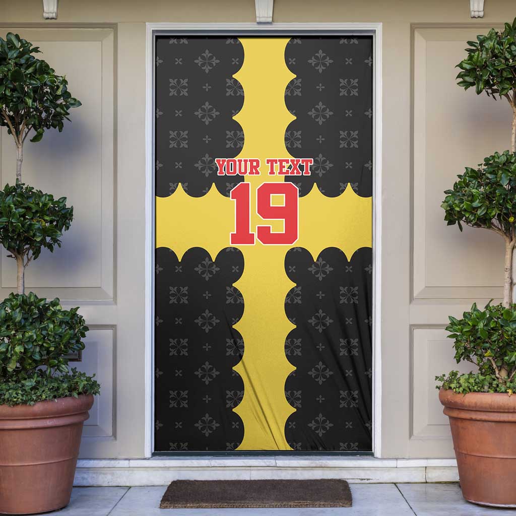 Custom Flintshire Wales Door Cover Coat Of Arms with Heraldic Flag - Wonder Print Shop