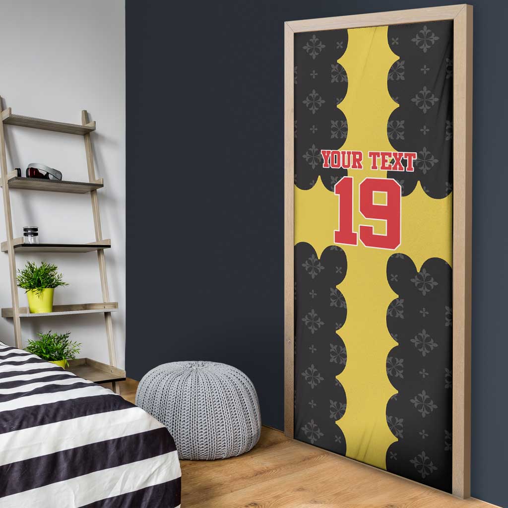 Custom Flintshire Wales Door Cover Coat Of Arms with Heraldic Flag - Wonder Print Shop