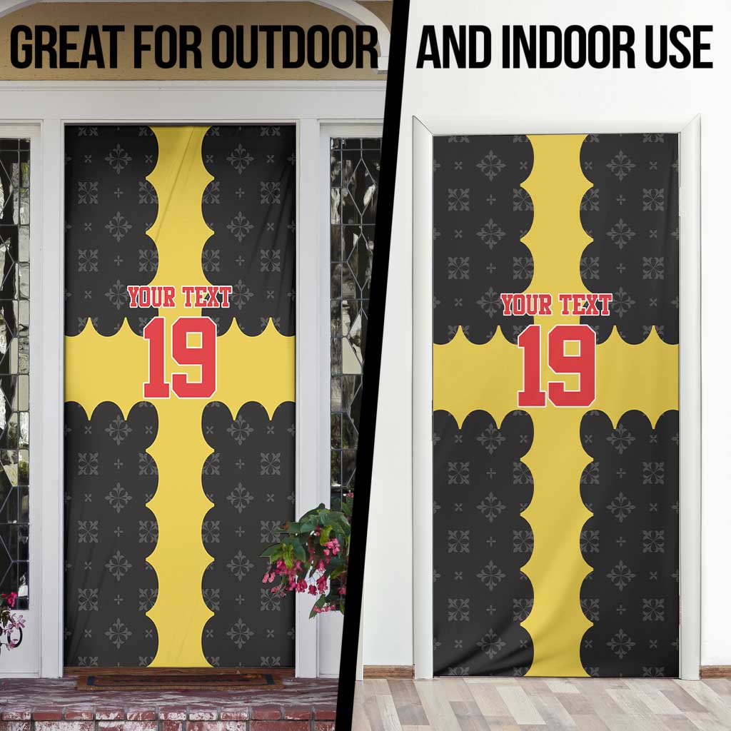 Custom Flintshire Wales Door Cover Coat Of Arms with Heraldic Flag - Wonder Print Shop