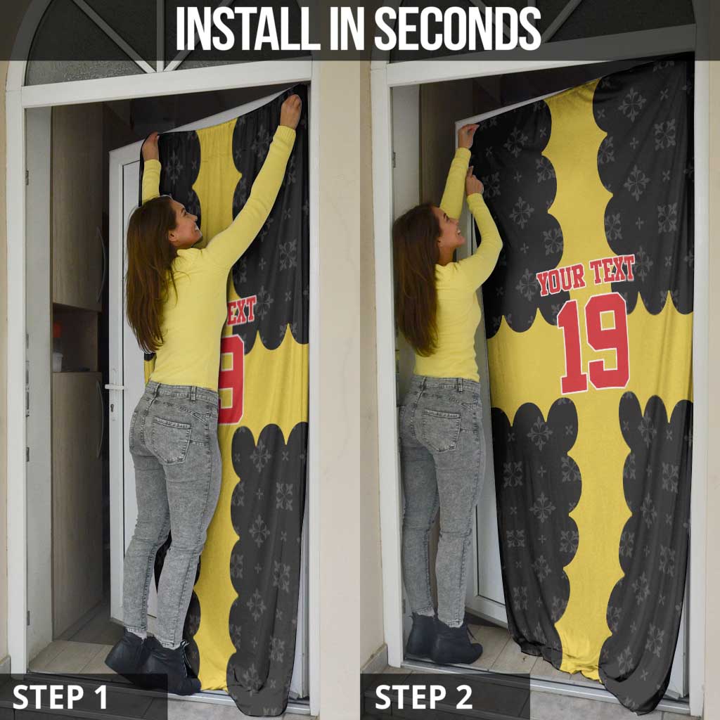 Custom Flintshire Wales Door Cover Coat Of Arms with Heraldic Flag - Wonder Print Shop