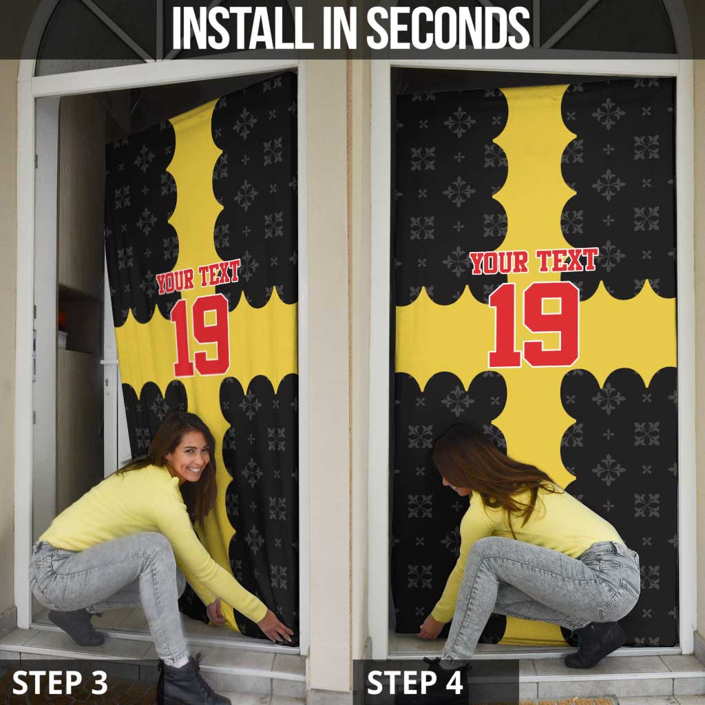 Custom Flintshire Wales Door Cover Coat Of Arms with Heraldic Flag - Wonder Print Shop