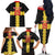 Custom Flintshire Wales Family Matching Off The Shoulder Long Sleeve Dress and Hawaiian Shirt Coat Of Arms with Heraldic Flag - Wonder Print Shop