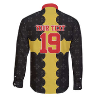 Custom Flintshire Wales Family Matching Off The Shoulder Long Sleeve Dress and Hawaiian Shirt Coat Of Arms with Heraldic Flag - Wonder Print Shop