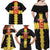 Custom Flintshire Wales Family Matching Off Shoulder Maxi Dress and Hawaiian Shirt Coat Of Arms with Heraldic Flag - Wonder Print Shop