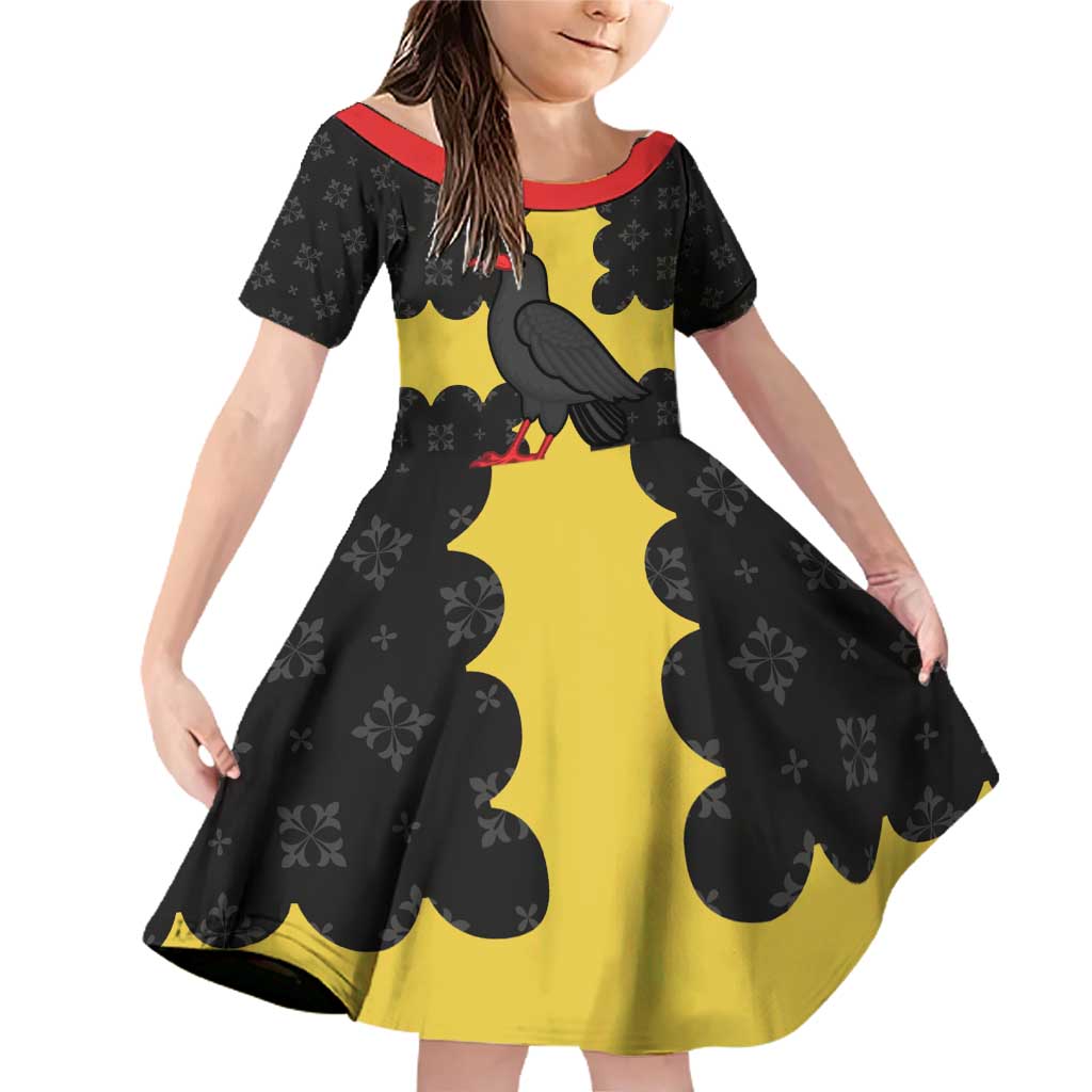 Custom Flintshire Wales Family Matching Off Shoulder Short Dress and Hawaiian Shirt Coat Of Arms with Heraldic Flag - Wonder Print Shop